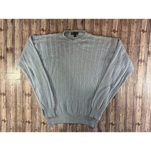 Loro Piana Cashmere Cable Knit Pullover Sweater Size 54 XL color light blue